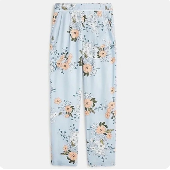 NWT J. crew high rise garden floral tapered trouser pant blue size 8 - Picture 2 of 10